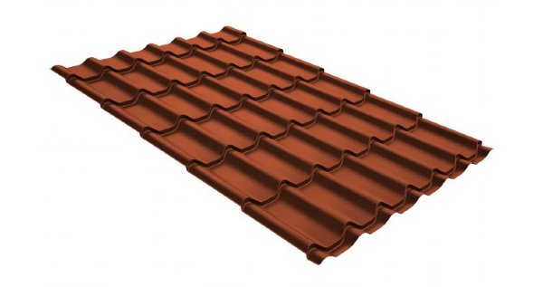 Металлочерепица классик GL 0,5 GreenCoat Pural RR 750 кирпично-красный (RAL 8004 терракота) купить в Павловском Посаде