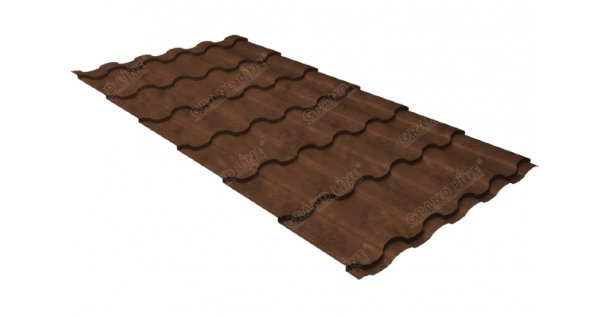Металлочерепица кредо GL 0,5 Safari Twincolor Brown купить в Павловском Посаде