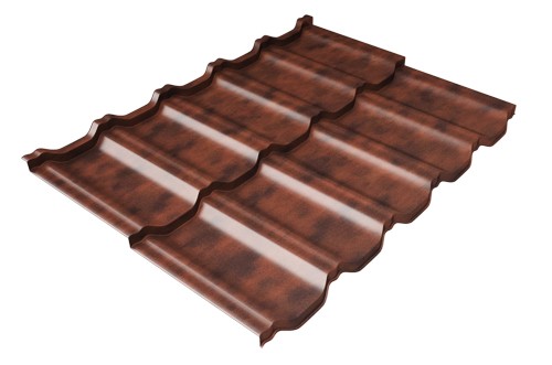 Металлочерепица модульная Квинта Uno Grand Line c 3D резом 0,45 Safari Twincolor Brown купить в Павловском Посаде