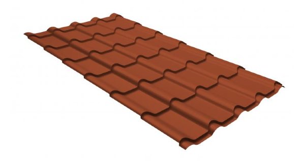 Металлочерепица камея GL 0,5 GreenCoat Pural RR 750 кирпично-красный (RAL 8004 терракота) купить в Павловском Посаде