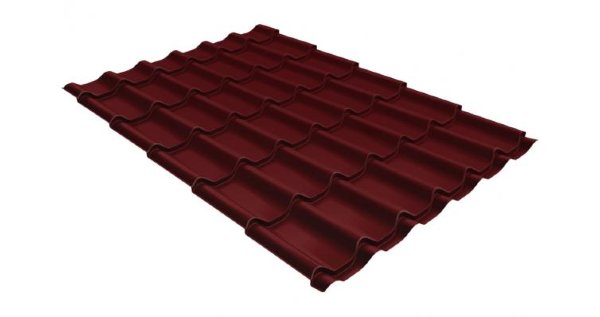 Металлочерепица классик 0,5 Satin RAL 3005 красное вино купить в Павловском Посаде