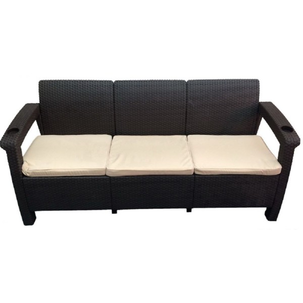 Трёхместный диван  Yalta Sofa 3 Seat венге купить в Павловском Посаде