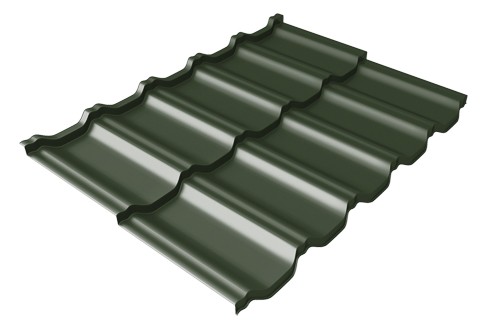 Металлочерепица модульная Квинта Uno Grand Line c 3D резом 0,5 Velur RAL 6020 хромовая зелень купить в Павловском Посаде