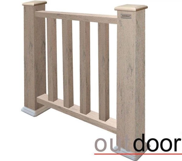 Ограждение из ДПК Outdoor Классик 3D STORM серый микс купить в Павловском Посаде