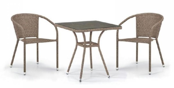 Комплект плетеной мебели AFINA из иск. ротанга T282BNT/Y137C-W56 Light Brown 2Pcs купить в Павловском Посаде