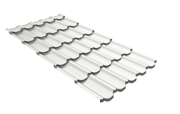 Металлочерепица квинта плюс с 3D резом 0,5 Satin RAL 9003 сигнальный белый купить в Павловском Посаде